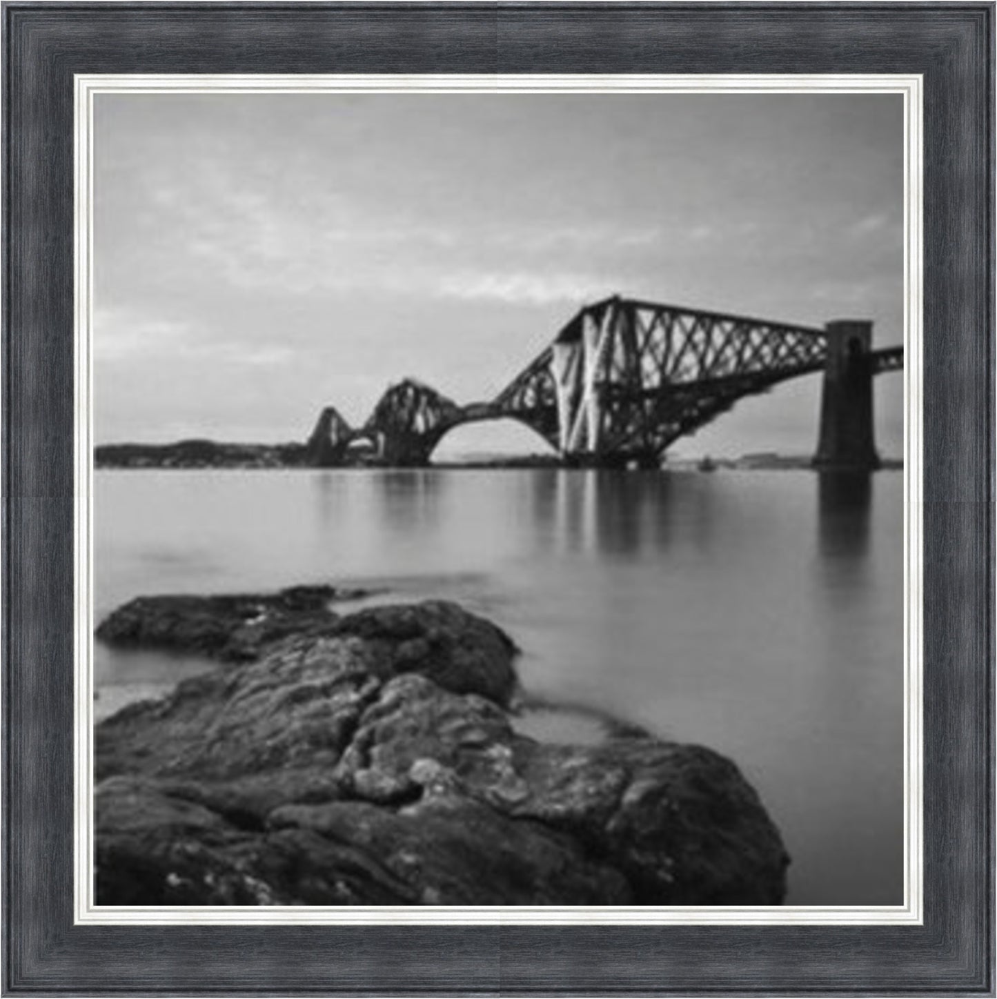 Forth Rail and Road Bridges, Edinburgh - Black & White - Slim Frame