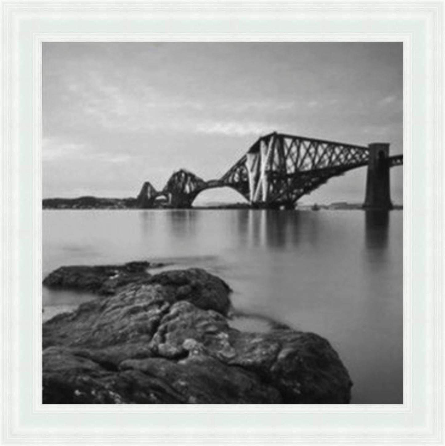 Forth Rail and Road Bridges, Edinburgh - Black & White - Slim Frame