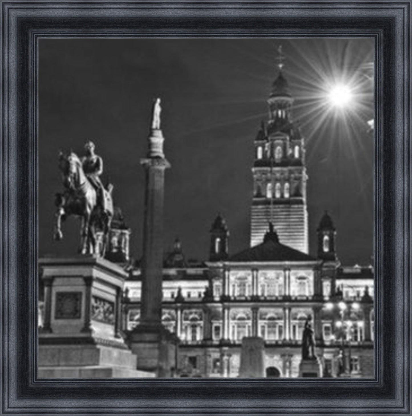 George Square, Glasgow - Black & White - Slim Frame