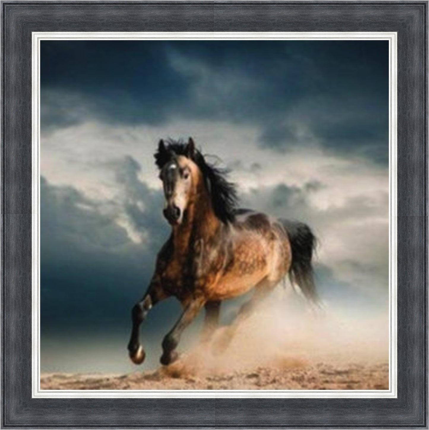 Horse in Dust Storm - Colour Explosion - Slim Frame