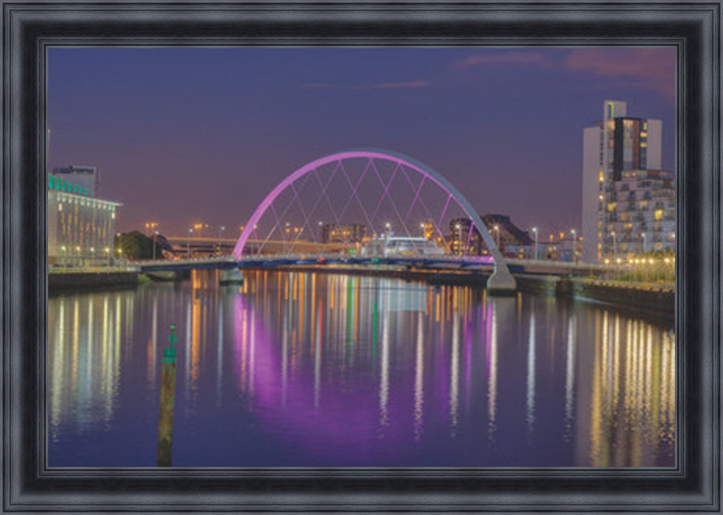 Nightfall at the Squinty Bridge, Glasgow - Colour Burst - Slim Frame