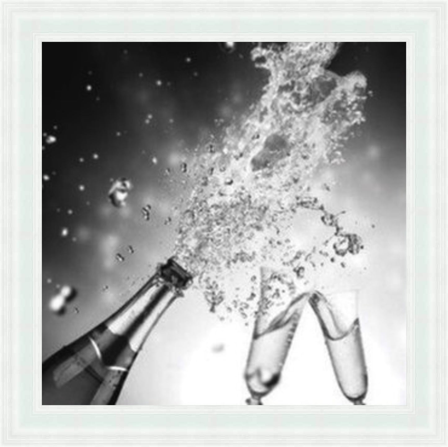 Pop The Champagne - Black & White - Slim Frame