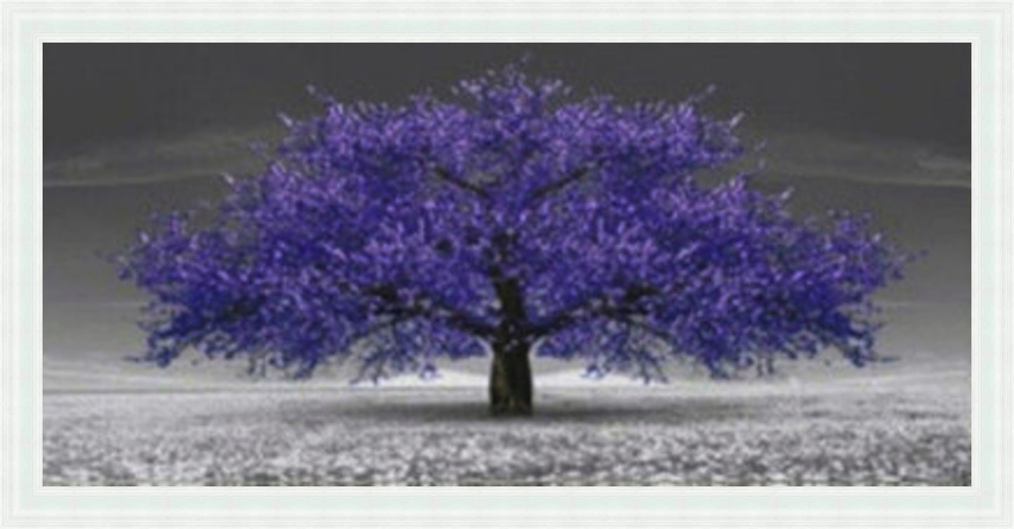 Purple Cherry Blossom Tree - Slim Frame