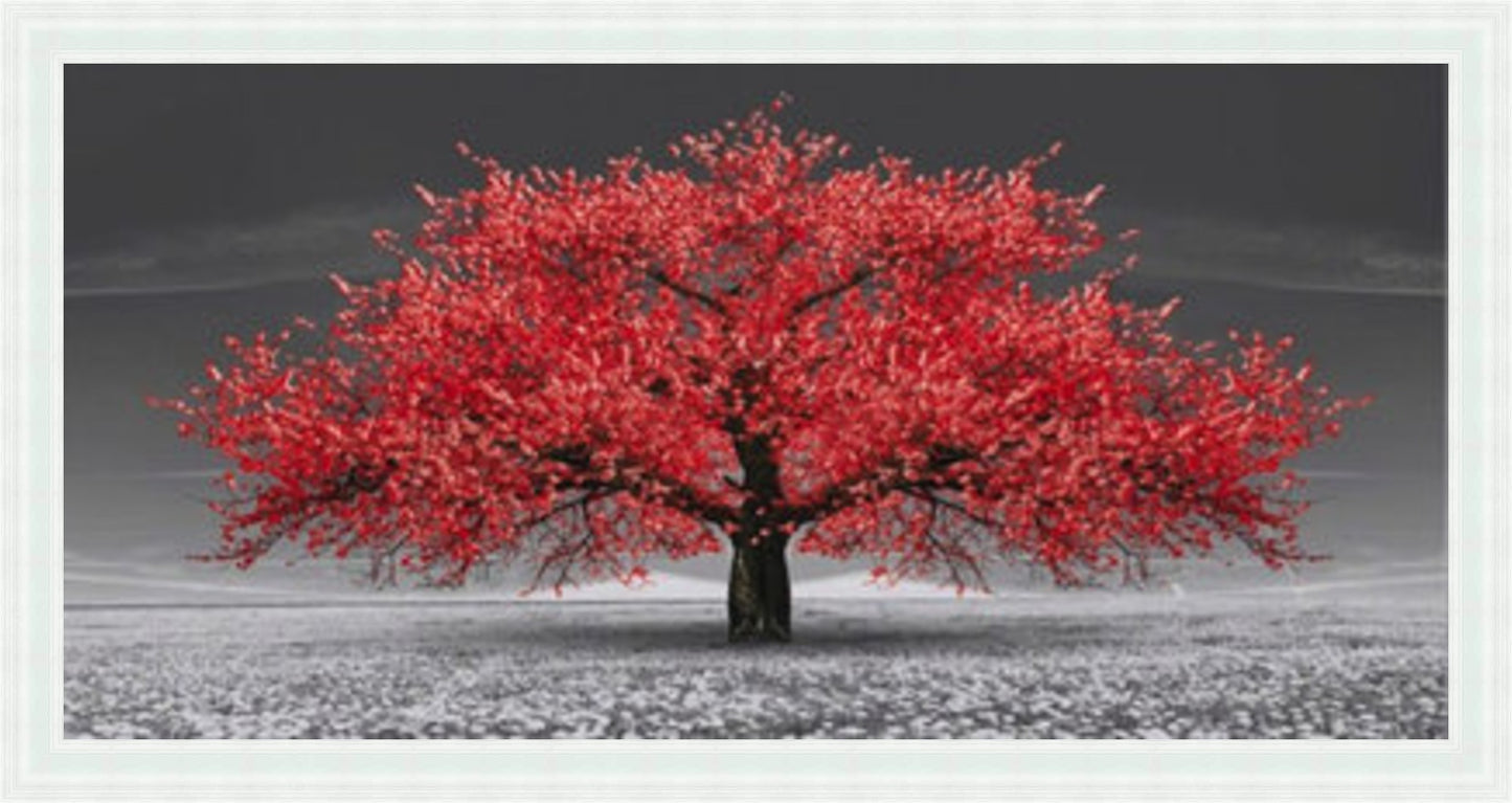 Red Cherry Blossom Tree - Slim Frame