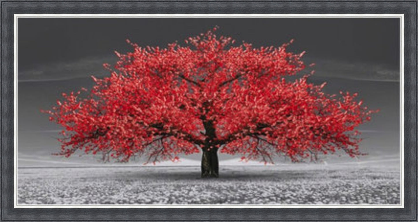 Red Cherry Blossom Tree - Slim Frame