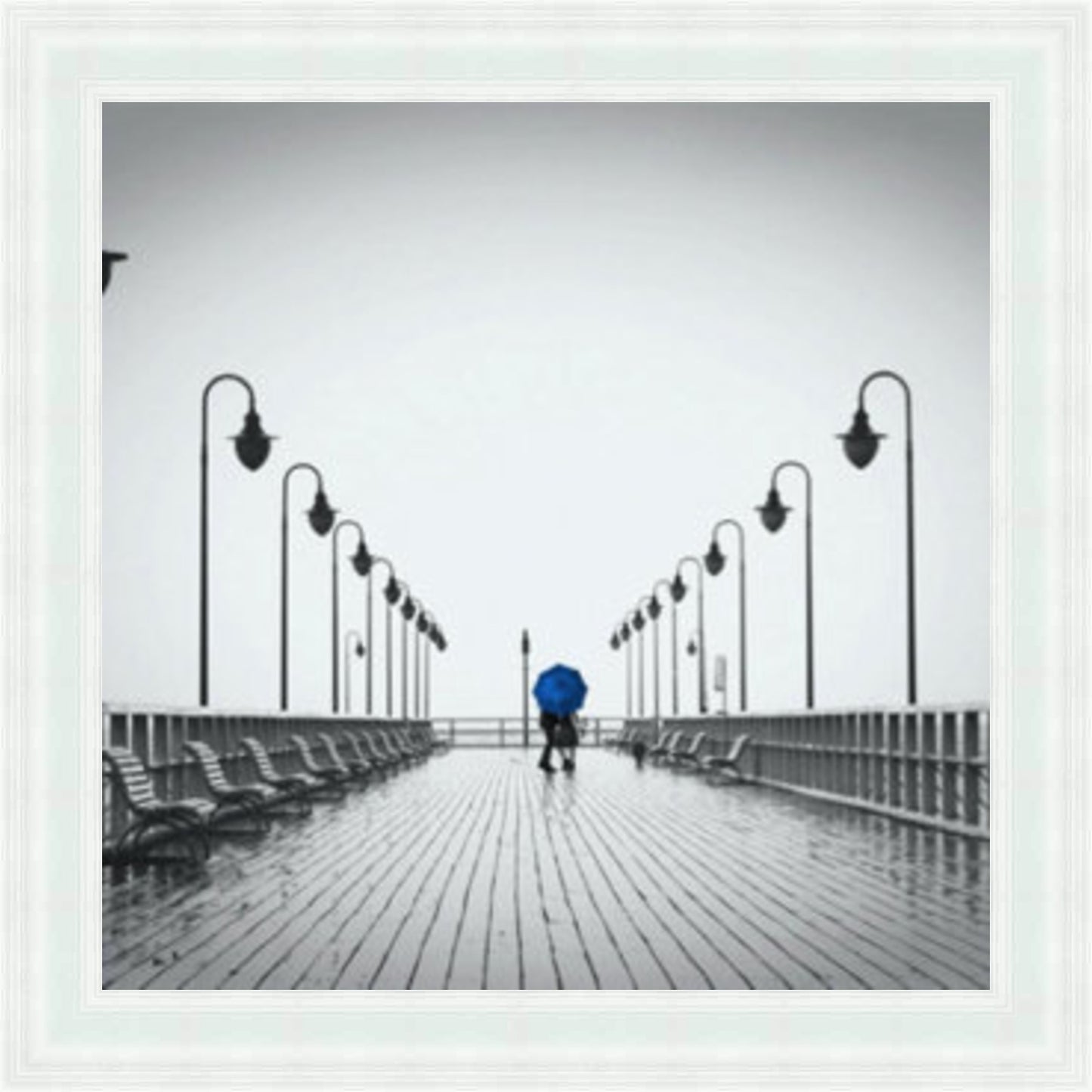 Strolling on the Pier - Blue - Slim Frame