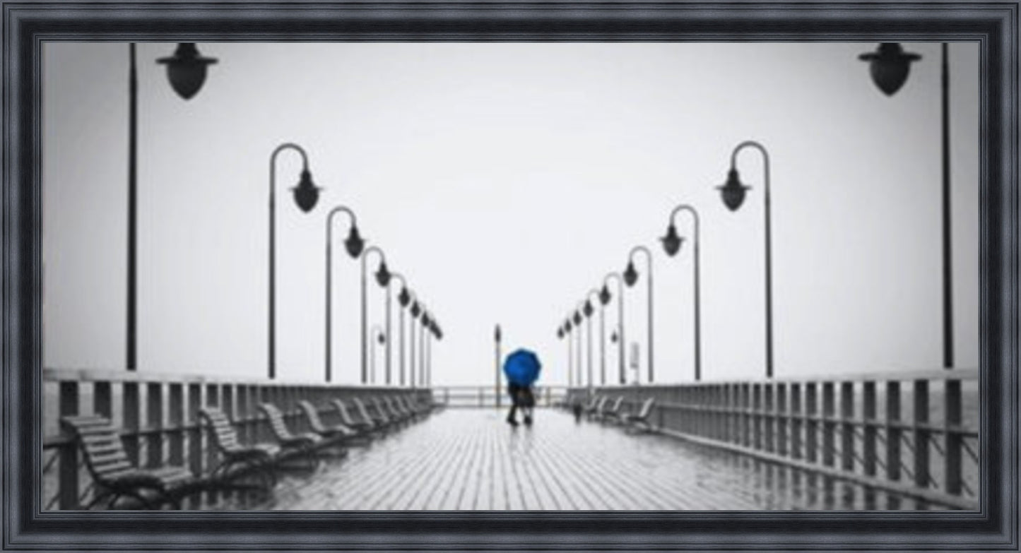 Strolling on the Pier - Blue - Slim Frame