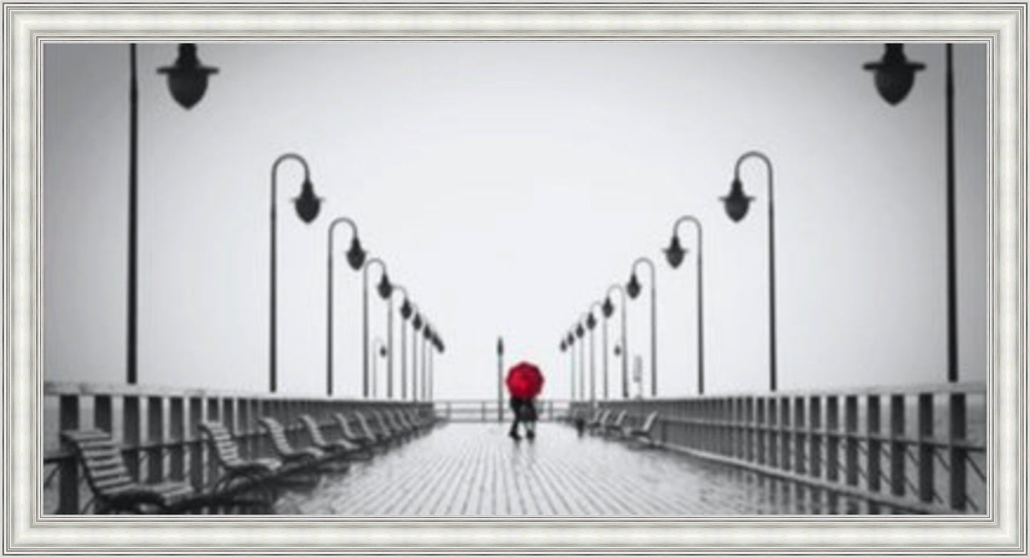 Strolling on the Pier - Red - Slim Frame