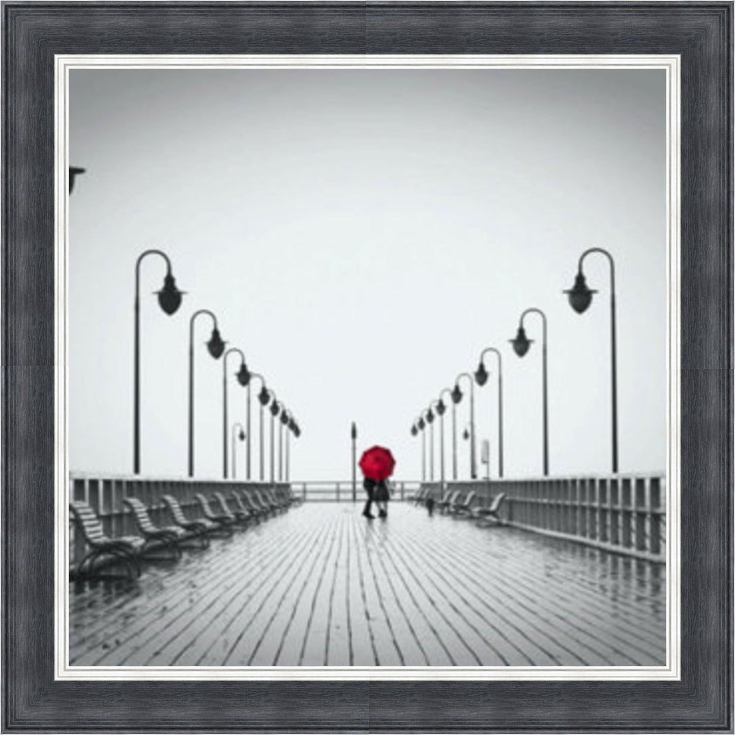 Strolling on the Pier - Red - Slim Frame