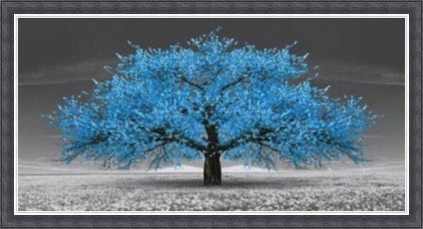 Turquoise Cherry Blossom Tree - Slim Frame