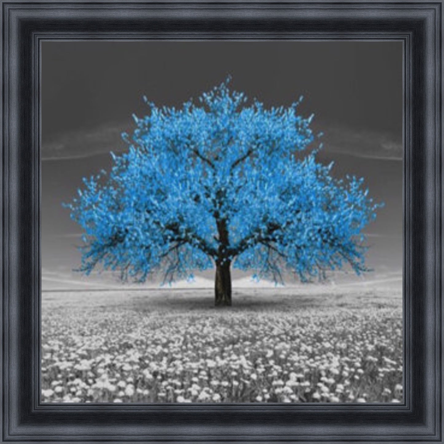 Turquoise Cherry Blossom Tree - Slim Frame