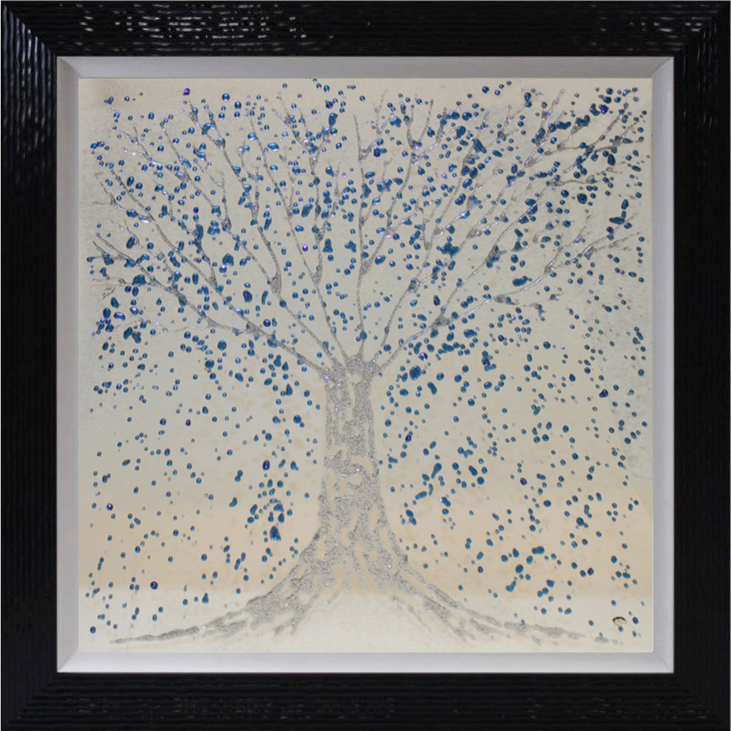 Sapphire Tree Mirror Liquid Art