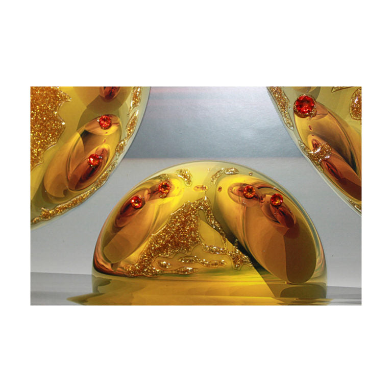 3D Deluxe Amber Spheres with Liquid Art Embellishment