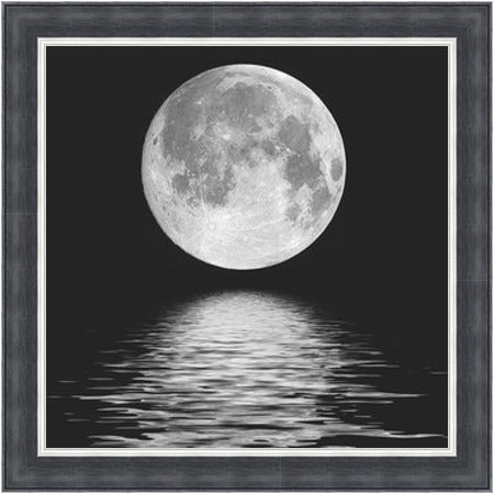 Moon Over Water, Black and White - Slim Frame