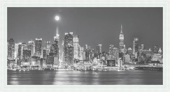 Skyline of New York - Black & White - Slim Frame