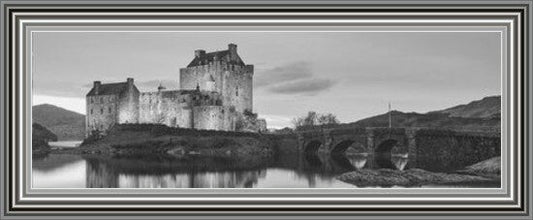 Twilight at Eilean Donan Castle - Black and White