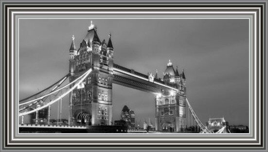 Tower Bridge, Side View - Black and White