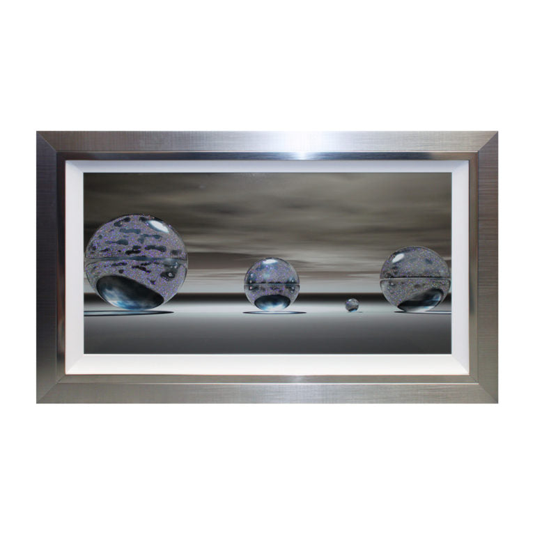 3D Deluxe Silver Spheres with Liquid Art Embellishment