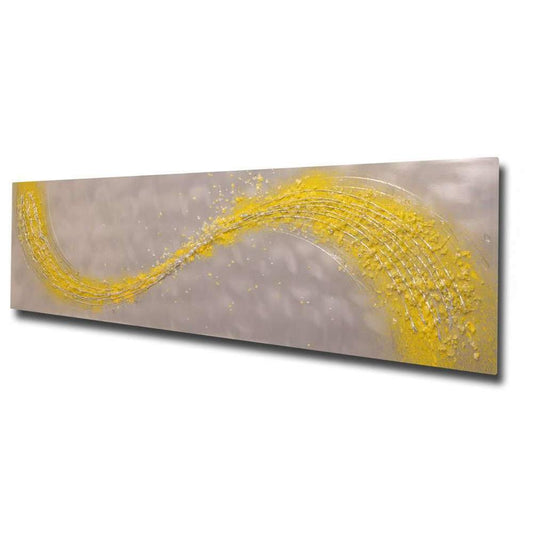 Lithium Yellow Wave Metal Wall Art